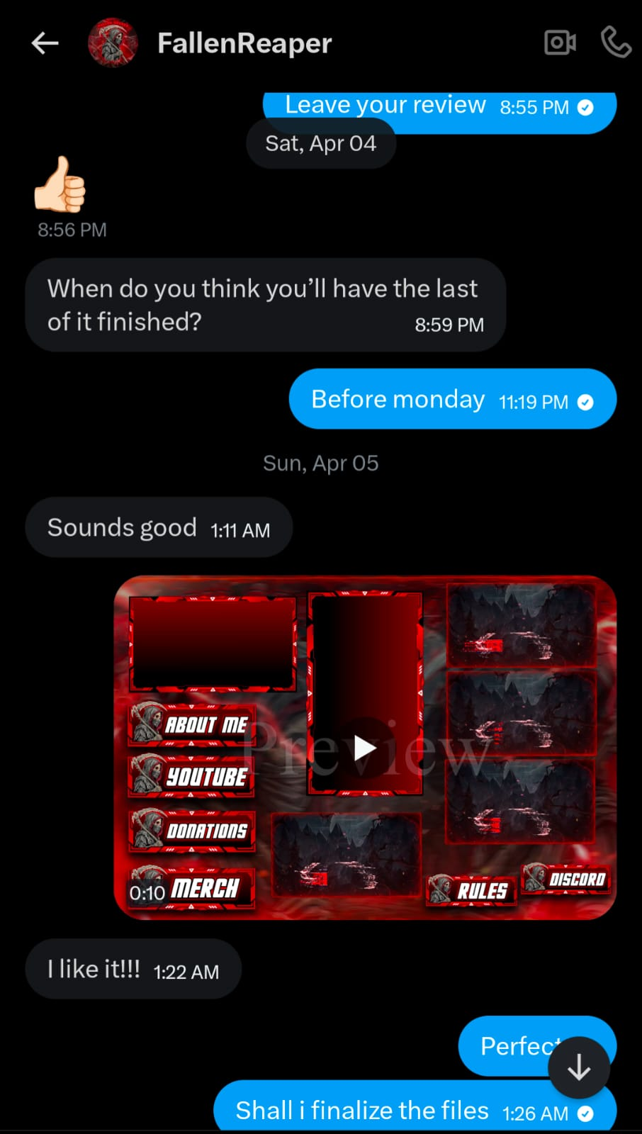 FallenReaper client message