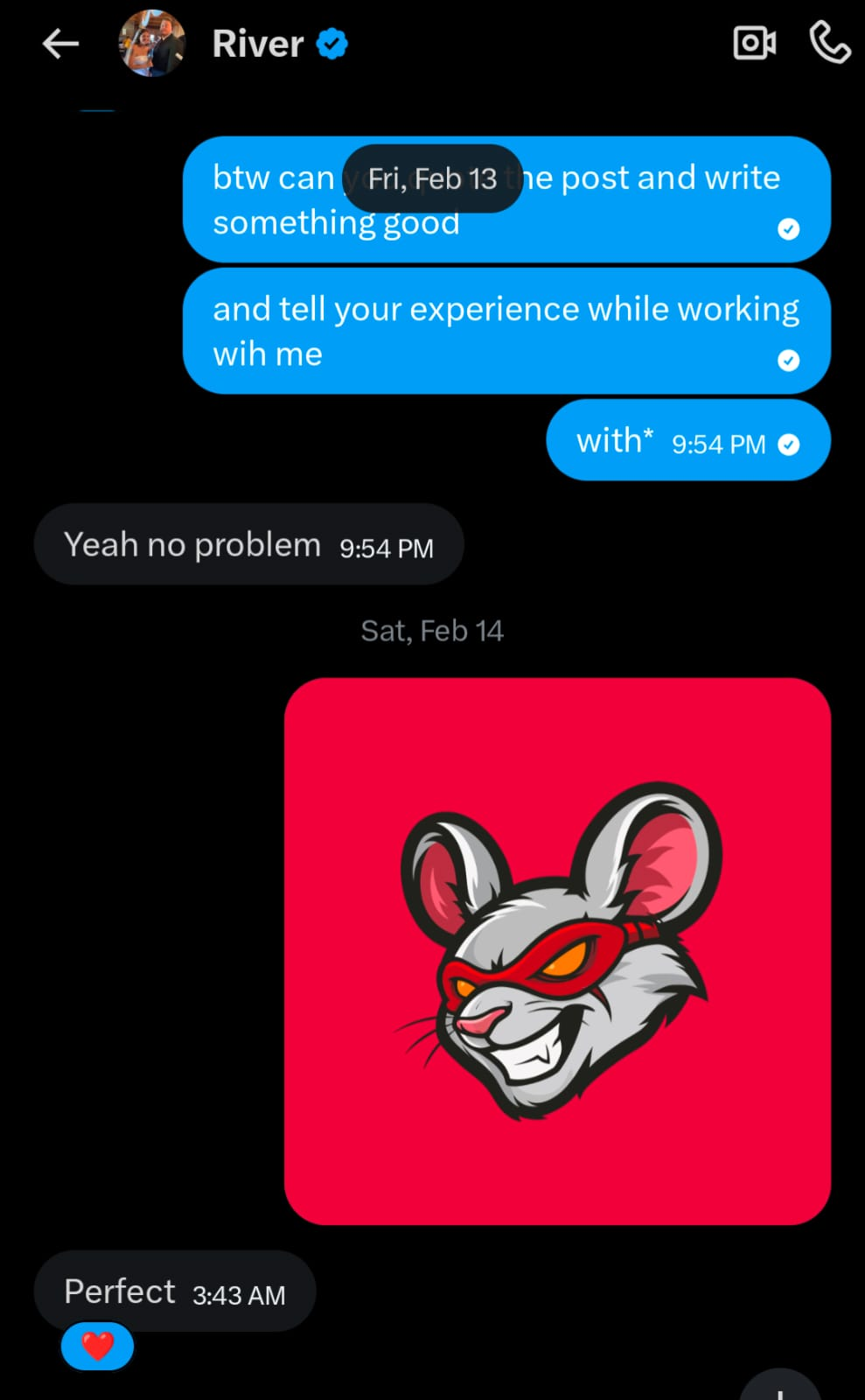 River client message