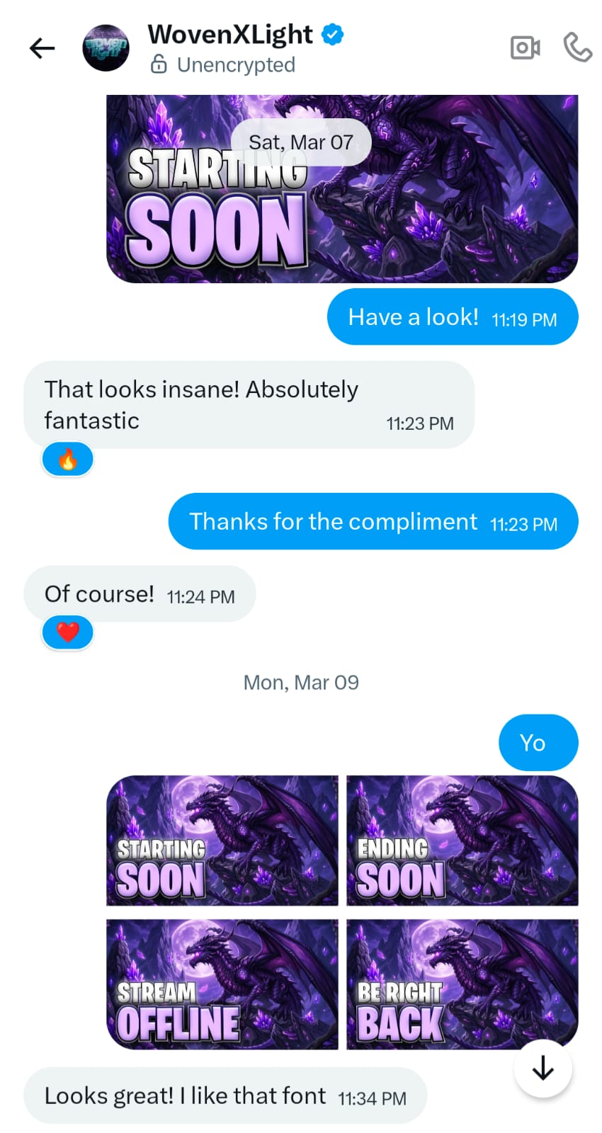 WovenXLight client message